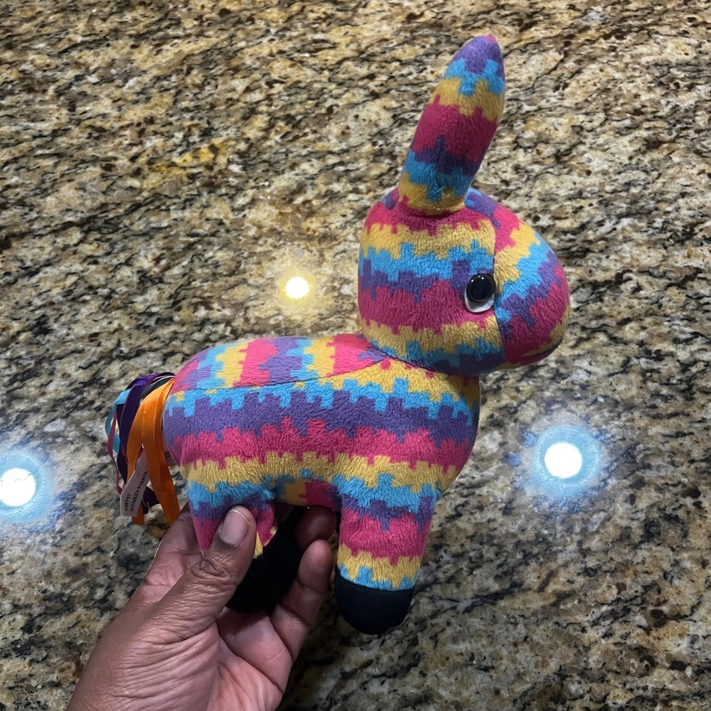 Rare Ganz Webkinz Donkey Pinata Plush Multi-Color Stuffed Animal HM757 No Code‎